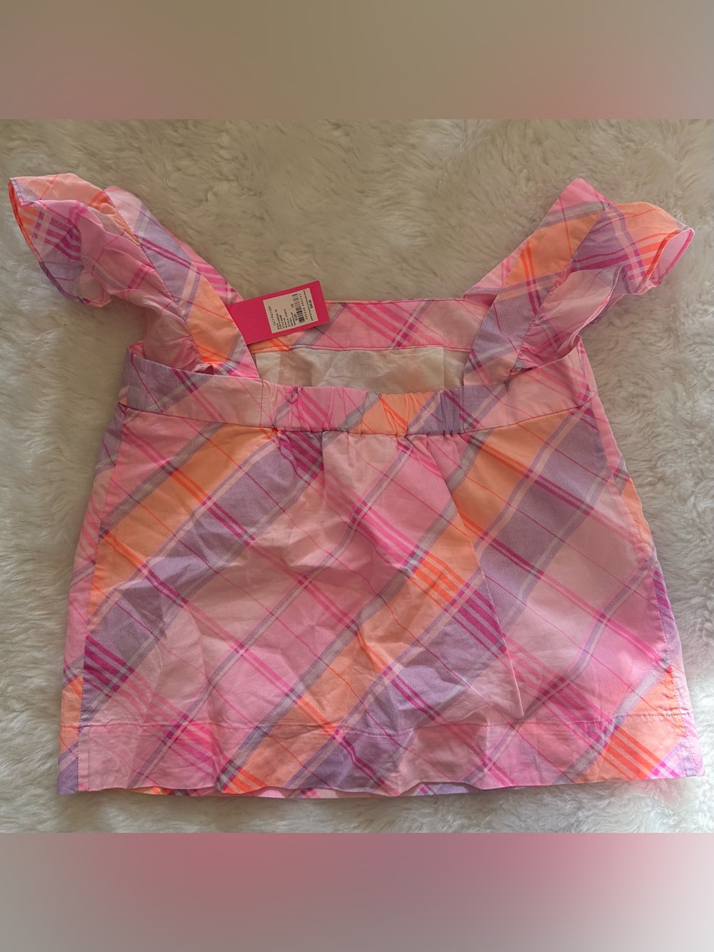 Lilly Pulitzer Reyna Top in Pink Isle Madras Plaid - Picture 5 of 6